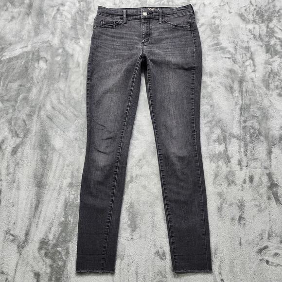 Universal Thread Denim - Universal Thread Jeans Womens 6/28L Gray High Rise Jegging Raw Hem Ankle Stretch